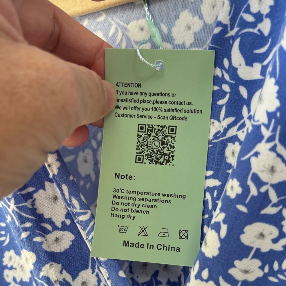Auselily Chic Blue Floral Maxi Dress - Picture 4 of 7
